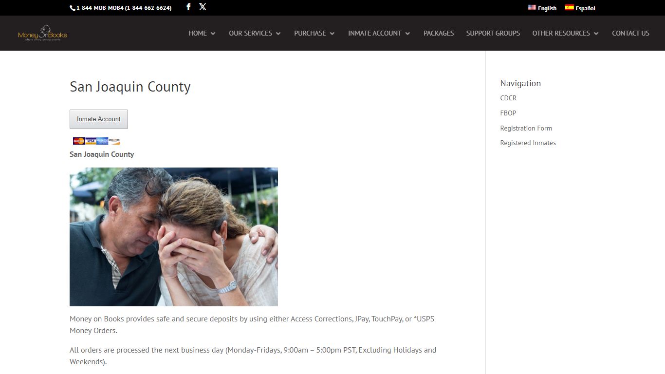 San Joaquin County Jail - Make A Safe and Secure Deposit - Money on Books